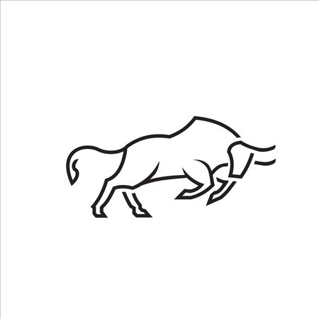Angry Bull or Taurus Logo Mascot. Vector Illustration, premium Business logo icon. White color on black backgroundのイラスト素材