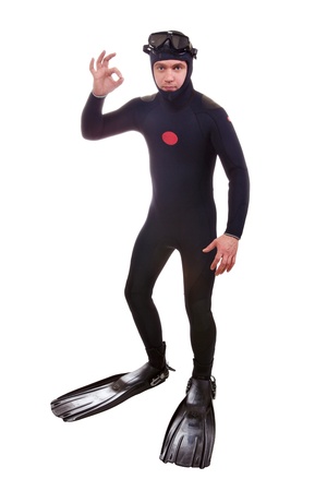 Diver isolated on white background Diver isolated on white background