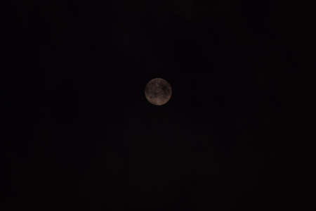 Super Moon or Full Moon behind clouds of April 8th 2020. this is the biggest and brightest full moon...