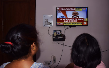 Indian people watching from home PM Modi address to nation regarding Corona Virus pendamic