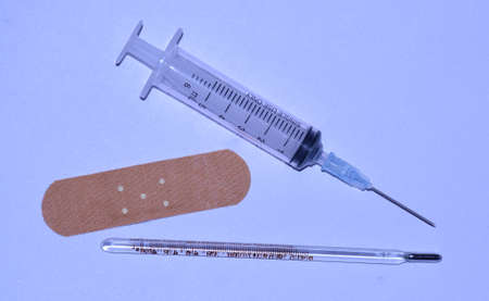 Medical Accessories consists of Syringe, Thermometer and  adhesive bandage