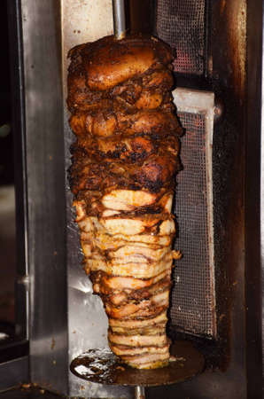 Delicious Chicken Shawarma dish displayed at a food shop in India. It is a common Indian street foodの写真素材