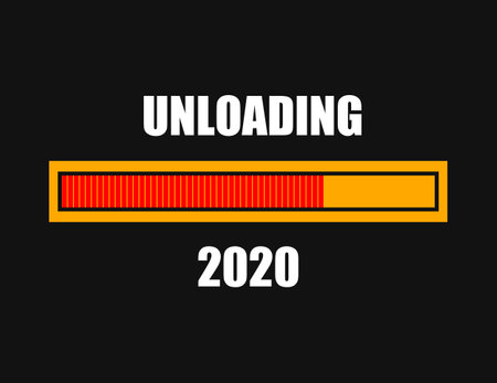 Unloading or Uninstalling loader of 2020. Showing Uninstalling of year 2020. Process of Ban, Uninstall or unloading. Illustration or design. Illustration or designの写真素材