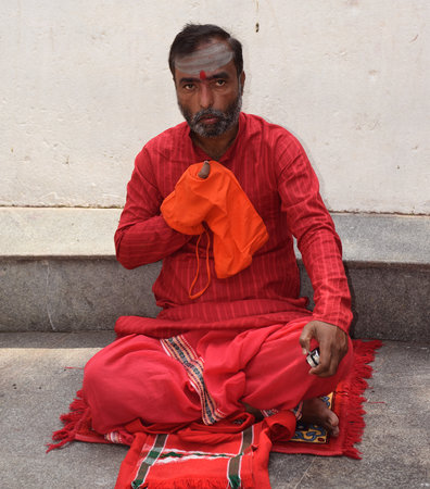 Photo for A Hindu priest posing for picture - Royalty Free Image