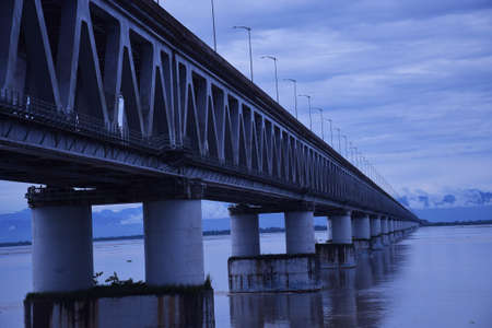 Picture of Bogibeel Bridge in Dibrugarh Assamの写真素材
