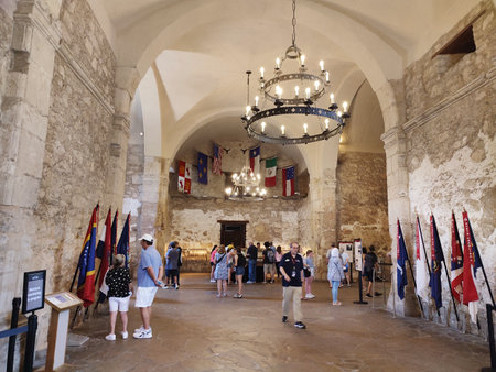 Interior of the famous Alamo church in San Antonio, Texasのeditorial素材