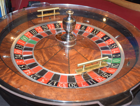 American Roulette Wheel at a Casinoの写真素材