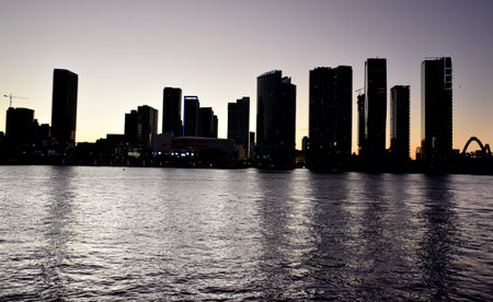 Downtown Miami Bayside Evening timeの写真素材