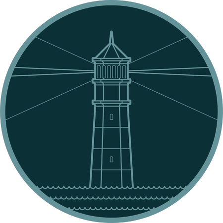 Lighthouse painted lineのイラスト素材