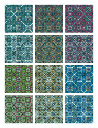 Collection of seamless patterns of arabesquesのイラスト素材