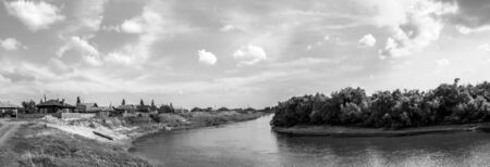 Siberian river Pyshma in summerの写真素材