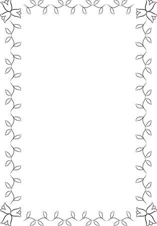 Simple floral border isolaten on whiteのイラスト素材