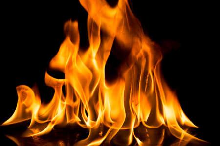 Burning fire on black background.の写真素材