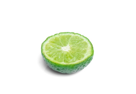 Lime closeup isolated on white background.
