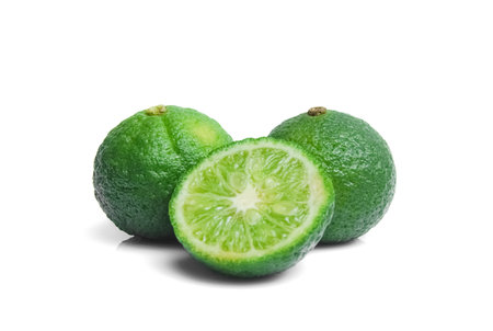 Lime closeup isolated on white background.