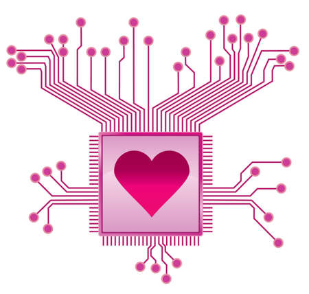 Love Processor Heart Ornament のイラスト素材