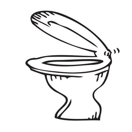 Toilet seat doodle のイラスト素材