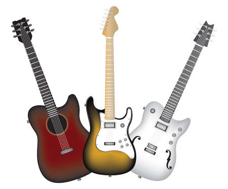 Guitar Set Vector isolated illustration のイラスト素材