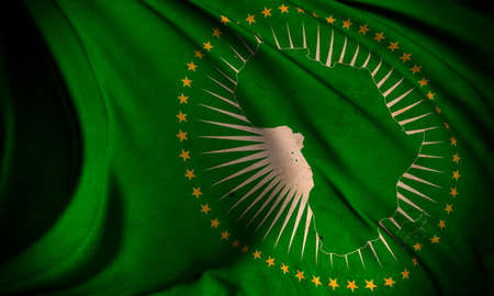 Grunge flag of African Unionの写真素材