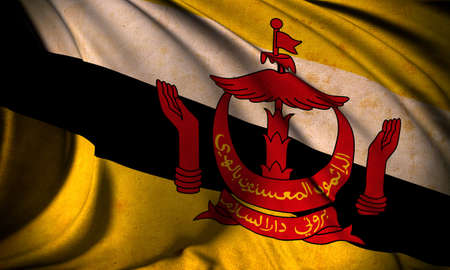 Grunge flag of Brunei の写真素材