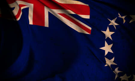 Grunge flag of Cook Islandsの写真素材