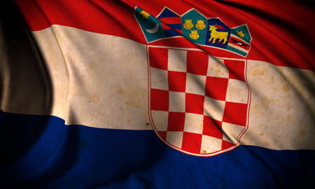 Grunge flag of Croatiaの写真素材