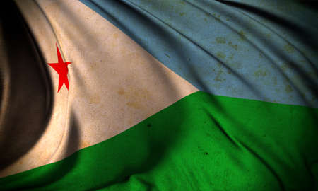 Grunge flag of Djiboutiの写真素材
