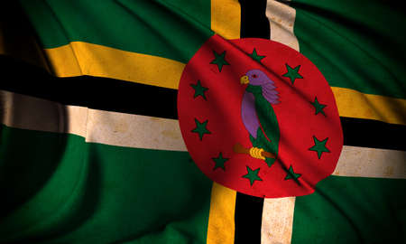 Grunge flag of Dominicaの写真素材