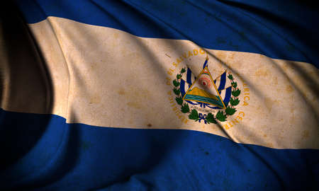 Grunge flag of El Salvadorの写真素材