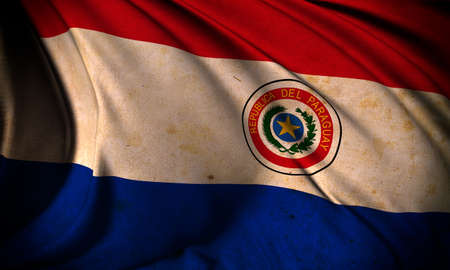 Grunge flag of Paraguayの写真素材