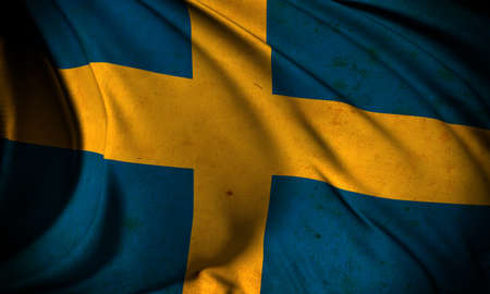 Grunge flag of Swedenの写真素材