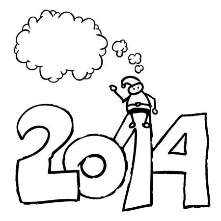 Santa Claus Speech bubble Year 2014のイラスト素材