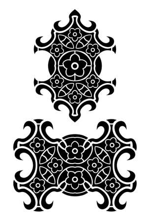 Flowers tribal tattoo setのイラスト素材
