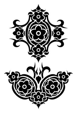Flowers tribal tattoo setのイラスト素材