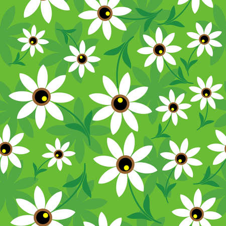 Seamless vector background with flowersのイラスト素材