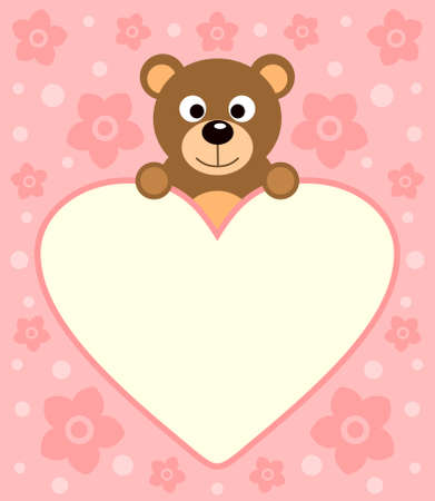  Background card with funny cartoon bearのイラスト素材