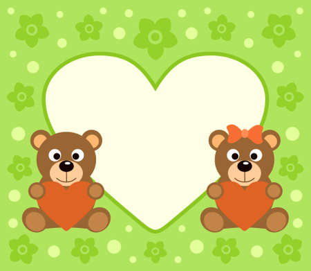  Background  with funny bears cartoonのイラスト素材