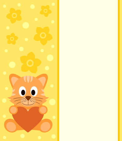  Background with funny cartoon catのイラスト素材