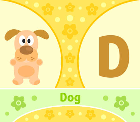 The English alphabet with Dogのイラスト素材
