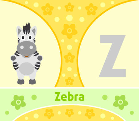 The English alphabet with Zebraのイラスト素材