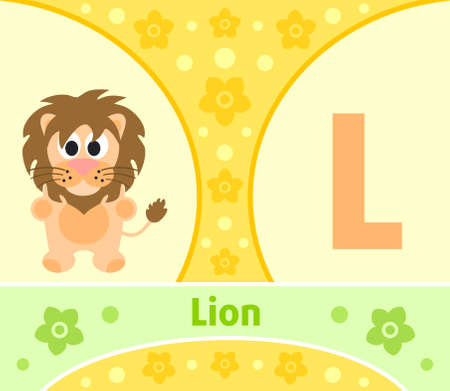 The English alphabet with Lionのイラスト素材