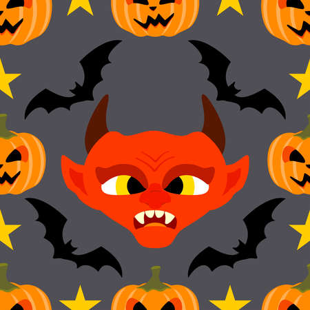 Halloween background seamless with Devil
