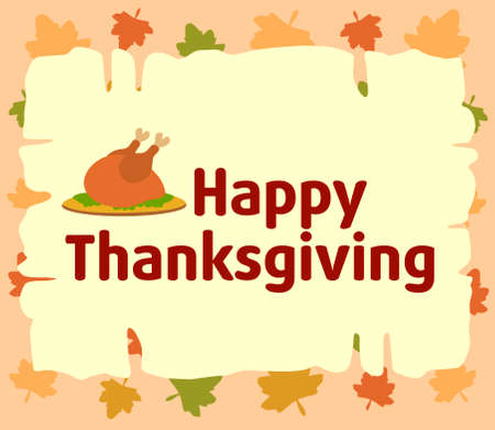 Happy thanksgiving  background with cooked turkey vectorのイラスト素材