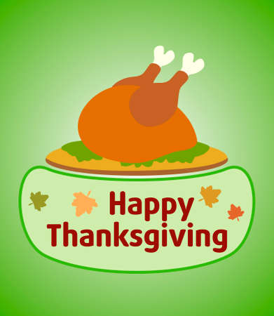 Thanksgiving day background with cooked turkey vectorのイラスト素材
