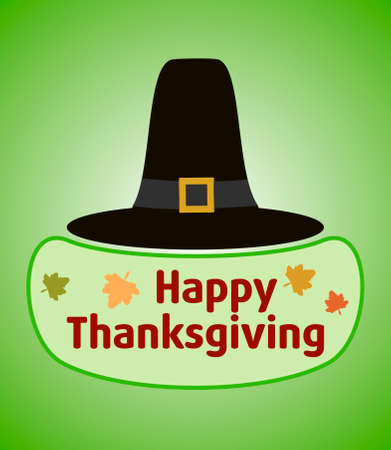 Thanksgiving day background with Pilgrim hat vectorのイラスト素材