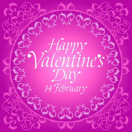 Purple Happy Valentines day background card のイラスト素材