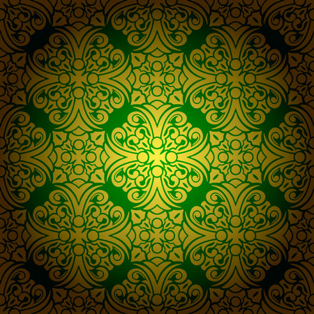 Abstract seamless baroque background greenのイラスト素材