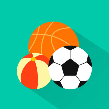 Balls,modern design flat icon with long shadowのイラスト素材