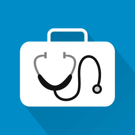 Stethoscope,modern design flat icon with long shadowのイラスト素材