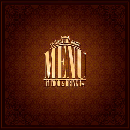 Food and drink Restaurant Menu design ,vintage card brownのイラスト素材